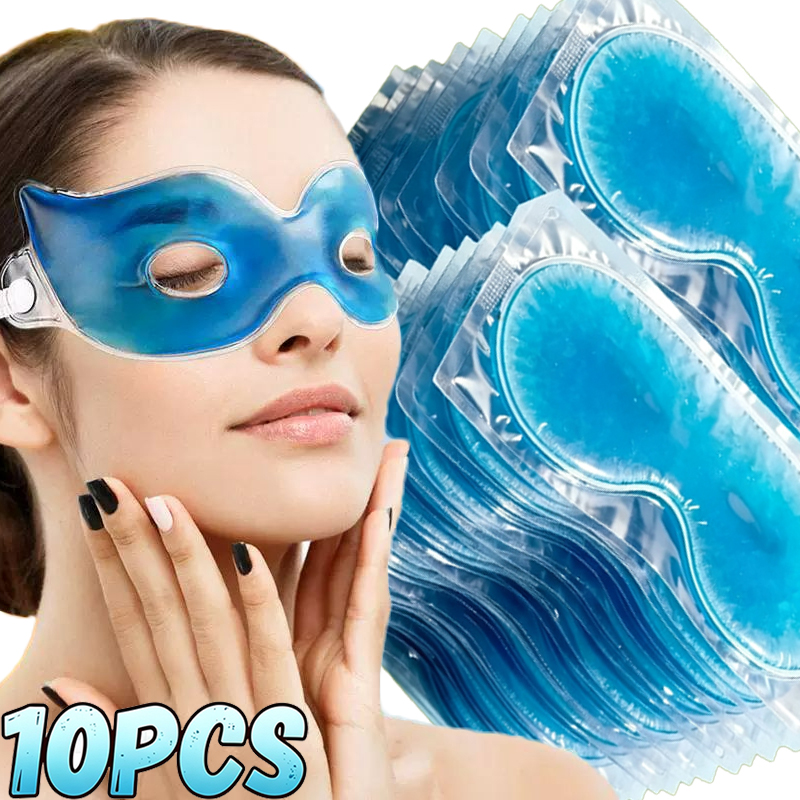 Skincare - 1個入り/10個入り 夏用ジェル冷却アイマスク。目の疲れを和らげ、繰り返し使用可能。冷却効果のあるアイマスクで、スキンケアにも。オフィスでの目のケアや、自宅でのリラックスに最適。