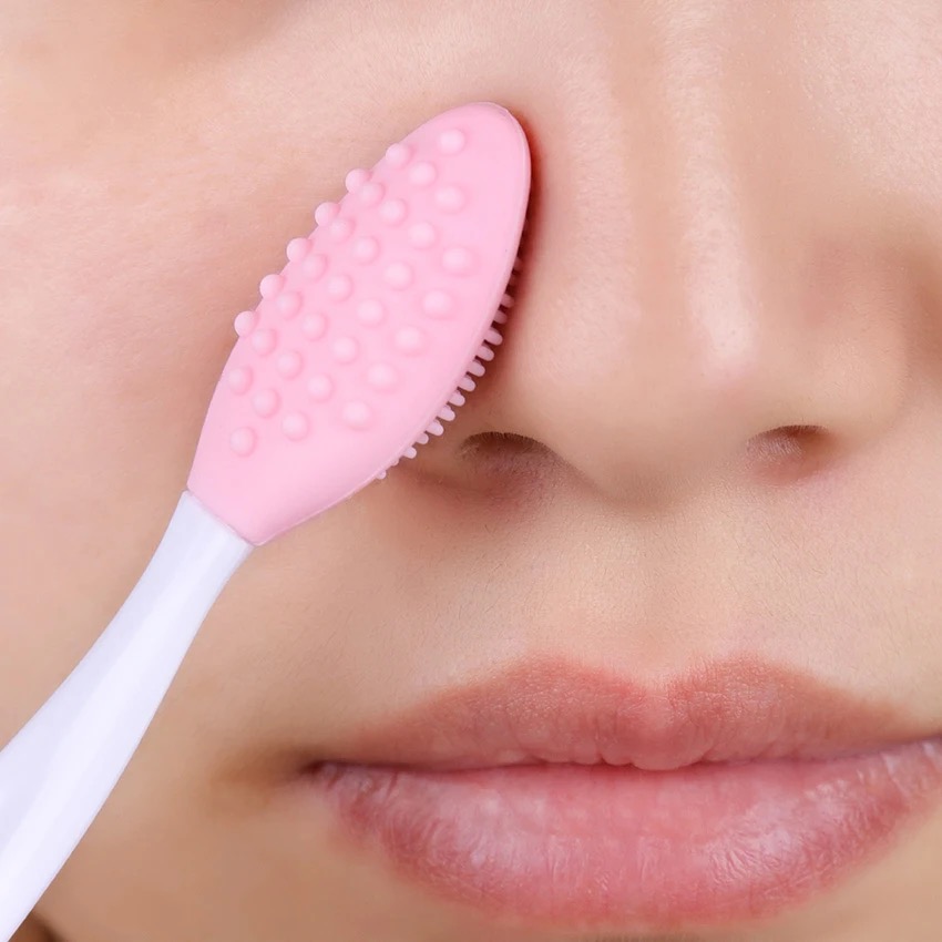 Silicone Face Scrubber Electric - 1 ピース/4 ピース美容スキンケア洗顔シリコーンブラシ角質除去鼻クリーンにきび除去ブラシツールと交換ヘッド