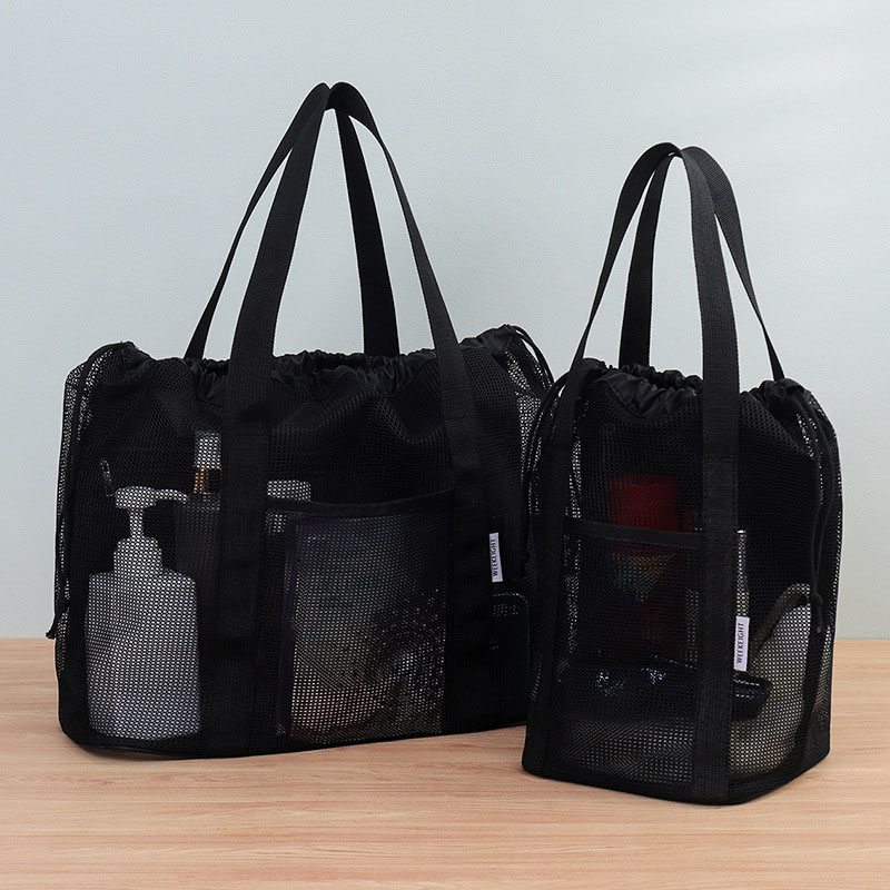 Makeup - 大容量ビーチバッグ、排水機能付きコスメ収納バッグ、入浴用バッグ、洗面用具・メイクアップバッグ、子供用沿岸メッシュウォッシュトートバッグ
