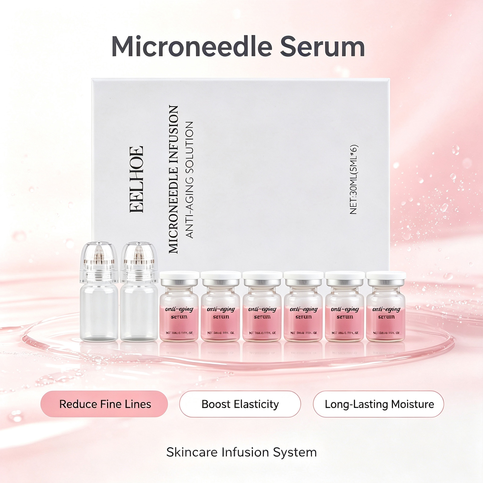 0.2mmマイクロニードル美容液キット 6本セット コラーゲ - Hyaluronic Acid Facial Serum のレビューと価格